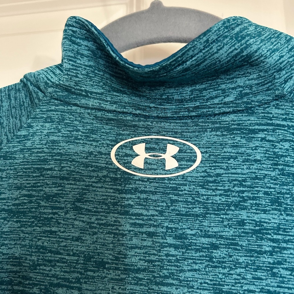 Under Armour Teal Quarter-Zip Long Sleeve Heatgear Pullover - XL - Picture 2 of 7